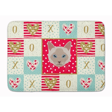 Carolines Treasures 19 x 27 in. Thai Lilac Cat Love Machine Washable Memory Foam Mat CK5172RUG